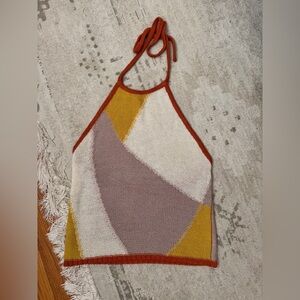 Colorful Halter Knit Top